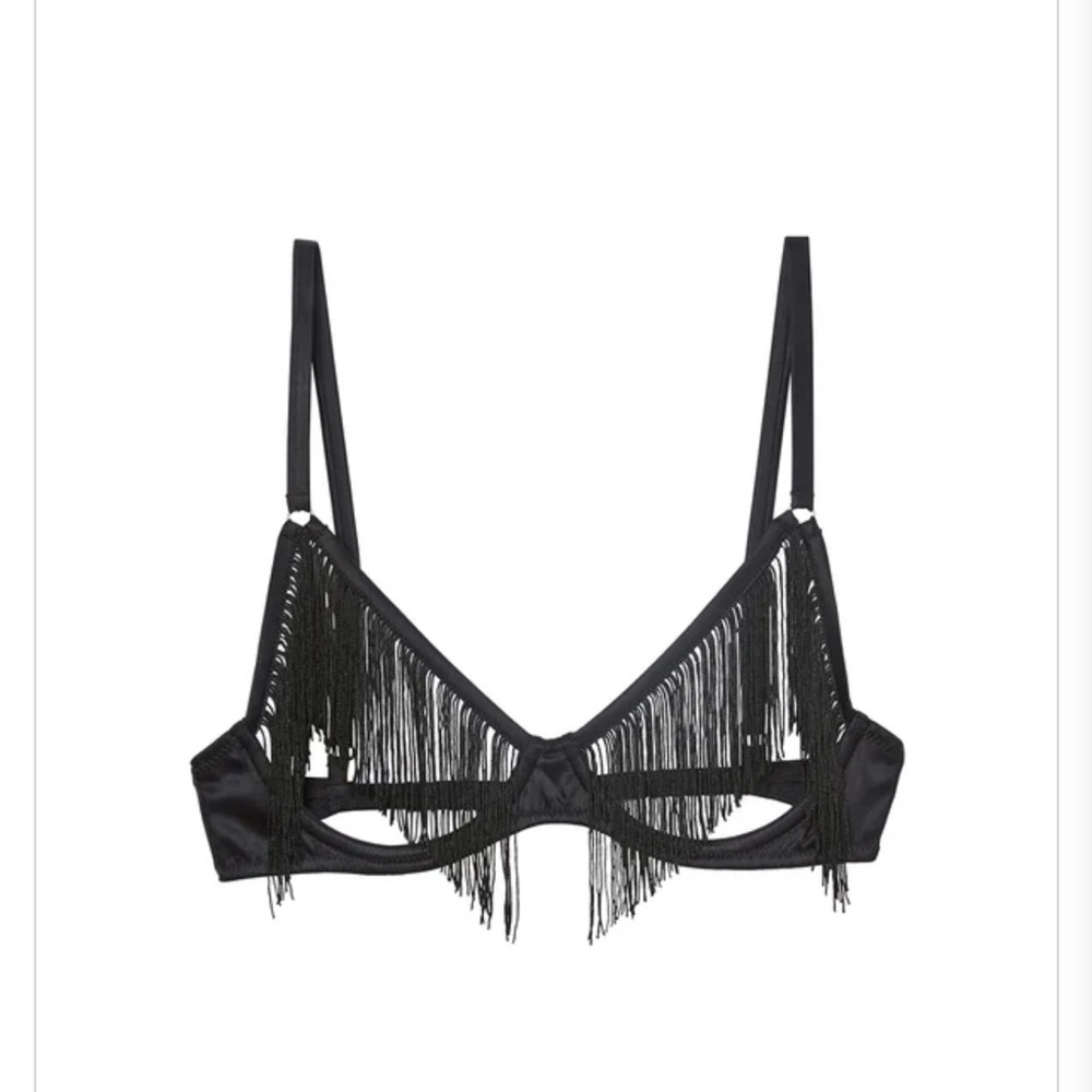 Black Fringe Bra
